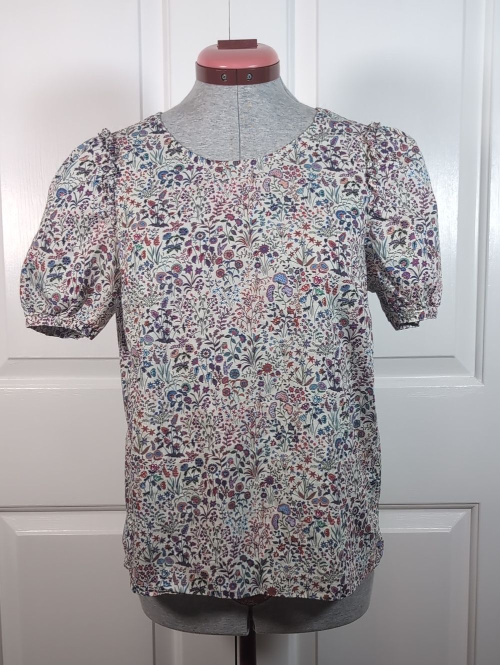 J.Crew Liberty Fabric Floral Smocked Puff Sleeve Top Ditsy Print Blouse S